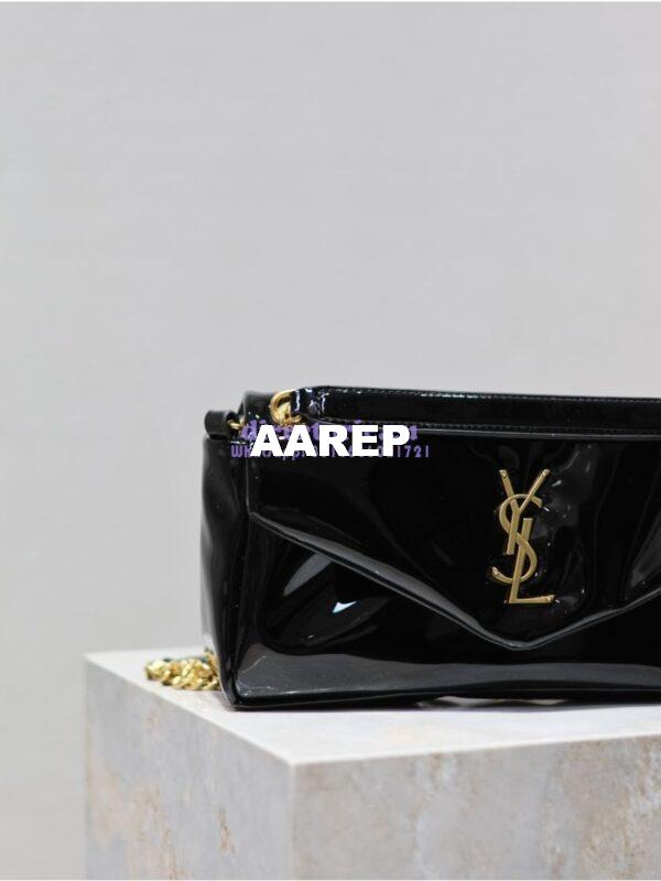 Replica Saint Laurent YSL Calypso In Patent Leather 734153 Black 5