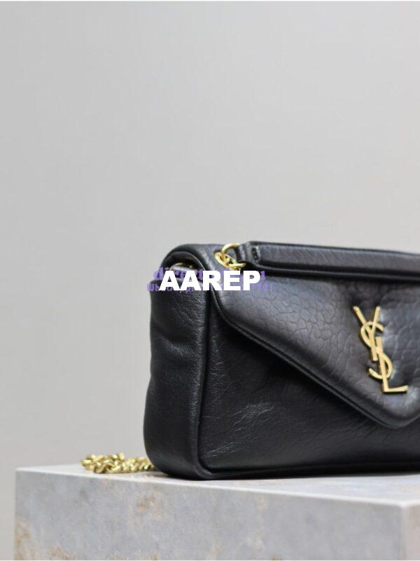 Replica Saint Laurent YSL Calypso In Grained Lambskin 734153 Black 4