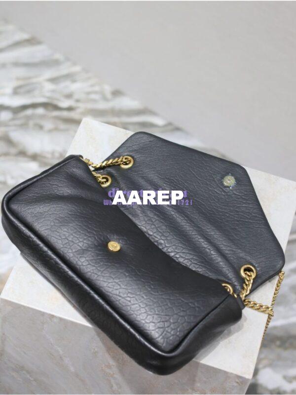 Replica Saint Laurent YSL Calypso In Grained Lambskin 734153 Black 8