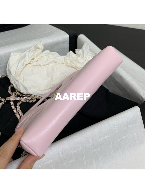 Replica Chanel 24C 31 Mini Shopping Bag Chain Clutch Shiny Lambskin & Gold-Tone Metal AS3656 Light Pink 9