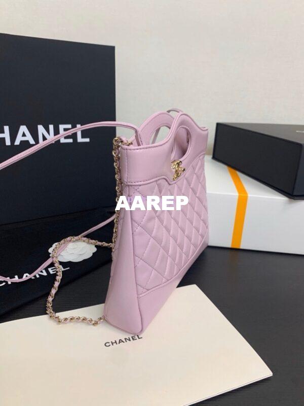 Replica Chanel 31 Mini Shopping Bag Shiny Lambskin & Gold-Tone Metal AS4133 Lilac 4