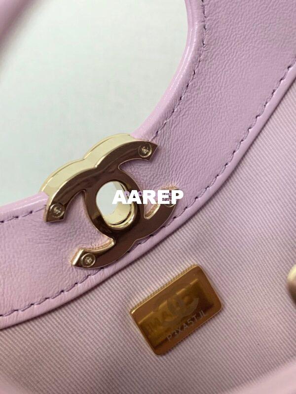 Replica Chanel 31 Mini Shopping Bag Shiny Lambskin & Gold-Tone Metal AS4133 Lilac 9