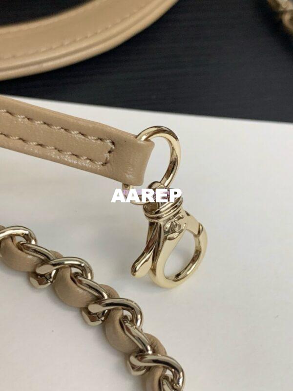 Replica Chanel 31 Mini Shopping Bag Shiny Lambskin & Gold-Tone Metal AS4133 Beige 4