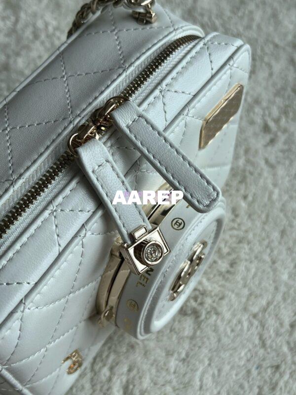 Replica Chanel Limited Edition Camera Bag White Lambskin Light Gold Hardware AS4817 4