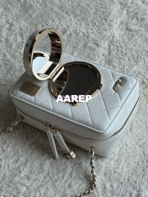 Replica Chanel Limited Edition Camera Bag White Lambskin Light Gold Hardware AS4817 5