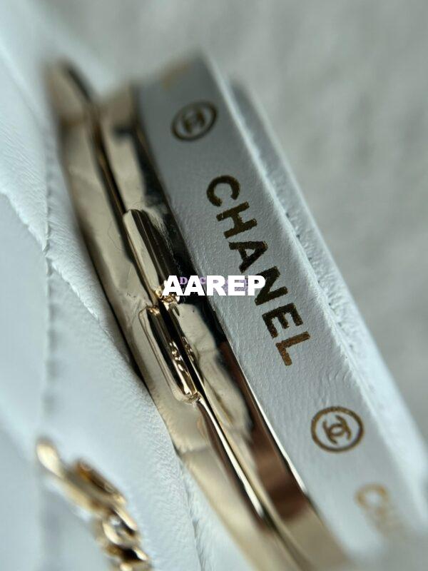 Replica Chanel Limited Edition Camera Bag White Lambskin Light Gold Hardware AS4817 14