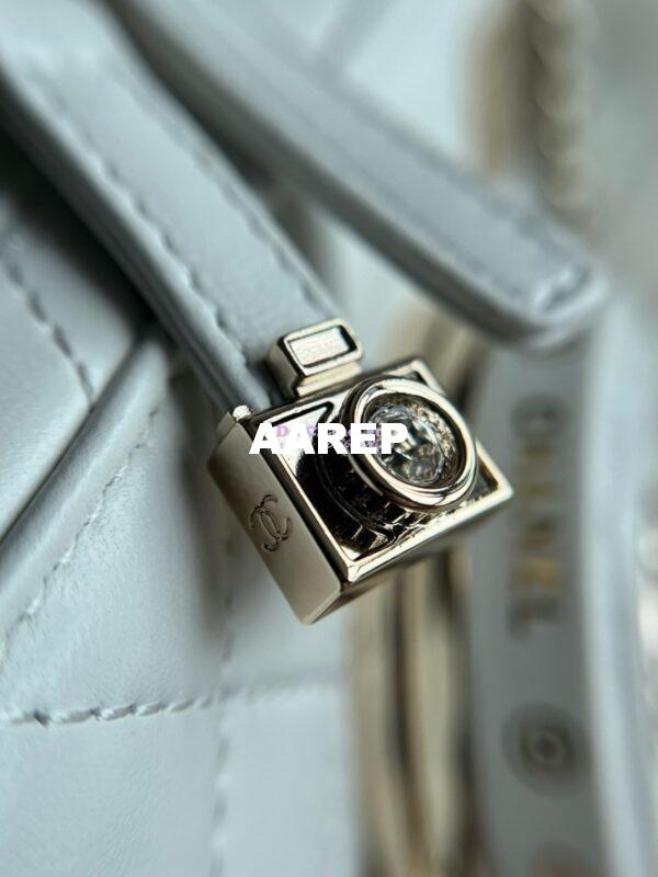 Replica Chanel Limited Edition Camera Bag White Lambskin Light Gold Hardware AS4817 17
