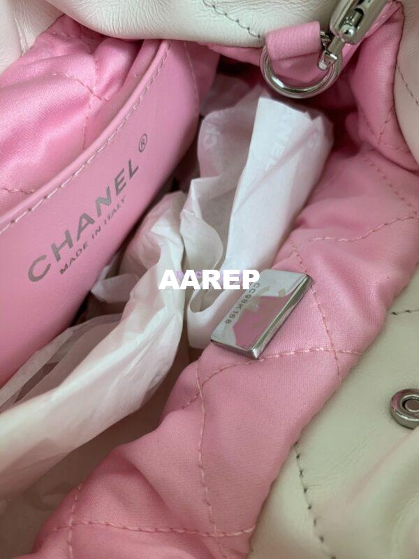 Replica Chanel Mini 22 Handbag Gradient Pink Calfskin & Lacquered Metal AS3980 White Pink 6