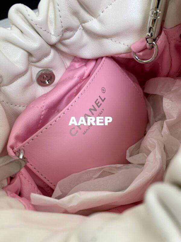 Replica Chanel Mini 22 Handbag Gradient Pink Calfskin & Lacquered Metal AS3980 White Pink 7