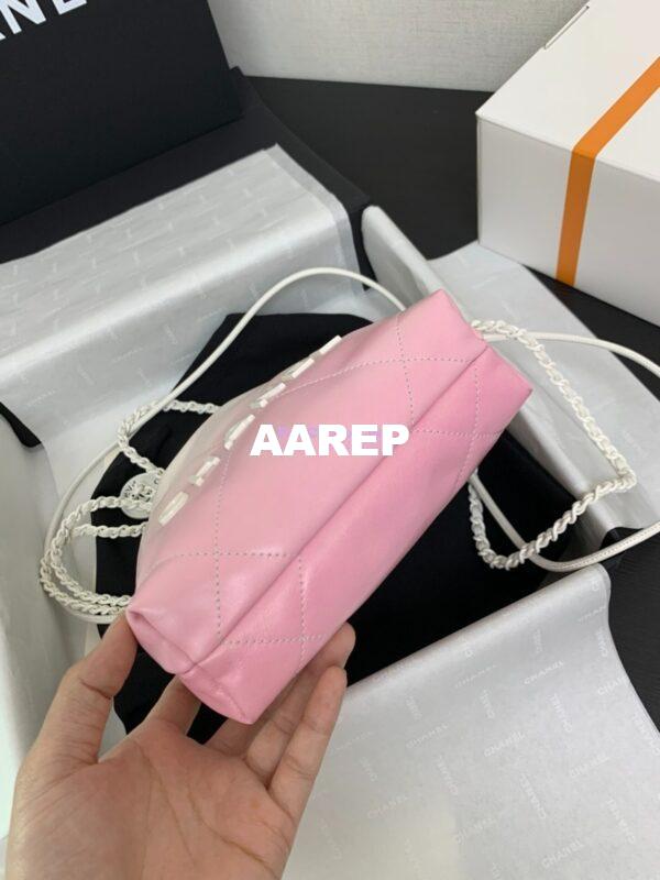 Replica Chanel Mini 22 Handbag Gradient Pink Calfskin & Lacquered Metal AS3980 White Pink 9