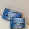 Replica Chanel 24C Small Flap Classic 11.16 Handbag Washed Denim Blue A01116