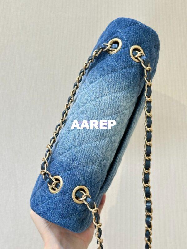 Replica Chanel 24C CF Flap Classic 11.12 Handbag Washed Denim Blue A01112 9
