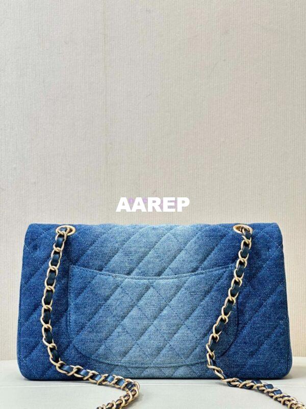 Replica Chanel 24C CF Flap Classic 11.12 Handbag Washed Denim Blue A01112 10