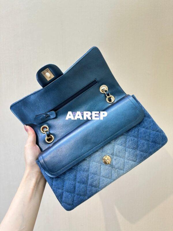 Replica Chanel 24C CF Flap Classic 11.12 Handbag Washed Denim Blue A01112 11