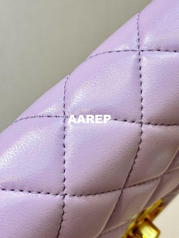 Replica Chanel 24P Wallet on Chain WOC AP3964 Lambskin with Imitation Pearls Lilac 14