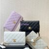 Replica Chanel 24P Wallet on Chain WOC AP3964 Lambskin with Imitation Pearls Grey