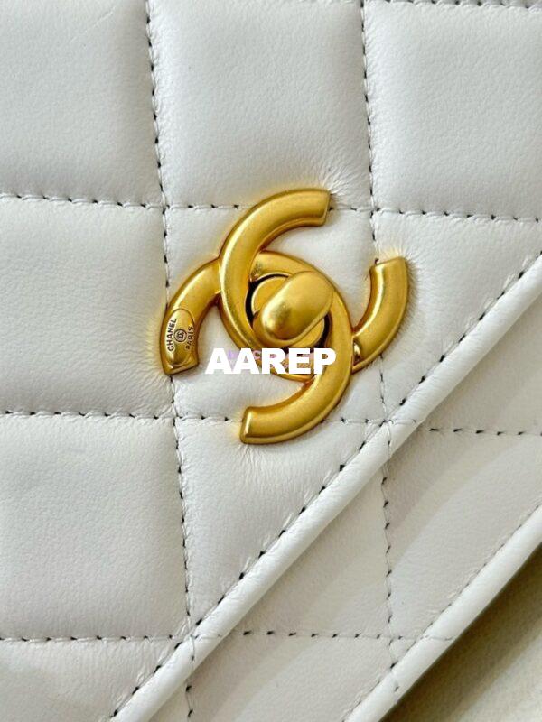 Replica Chanel 24P Wallet on Chain WOC AP3964 Lambskin with Imitation Pearls White 10
