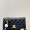 Replica Chanel 24P Wallet on Chain WOC AP3964 Lambskin with Imitation Pearls White