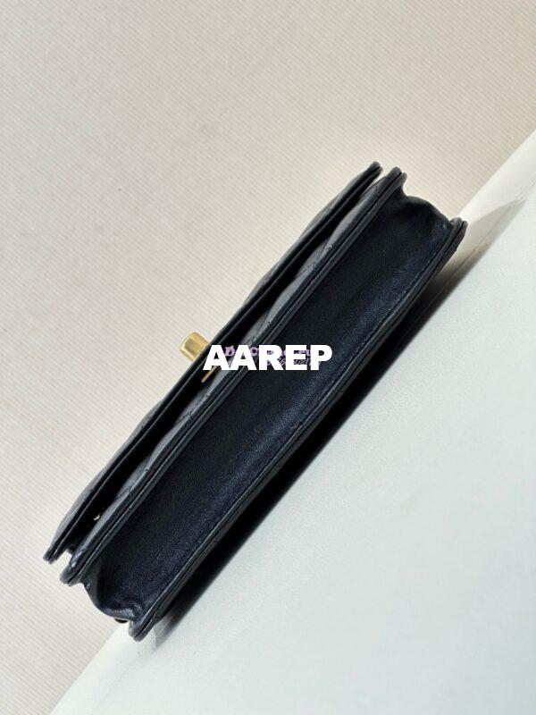 Replica Chanel 24P Wallet on Chain WOC AP3964 Lambskin with Imitation Pearls Black 9