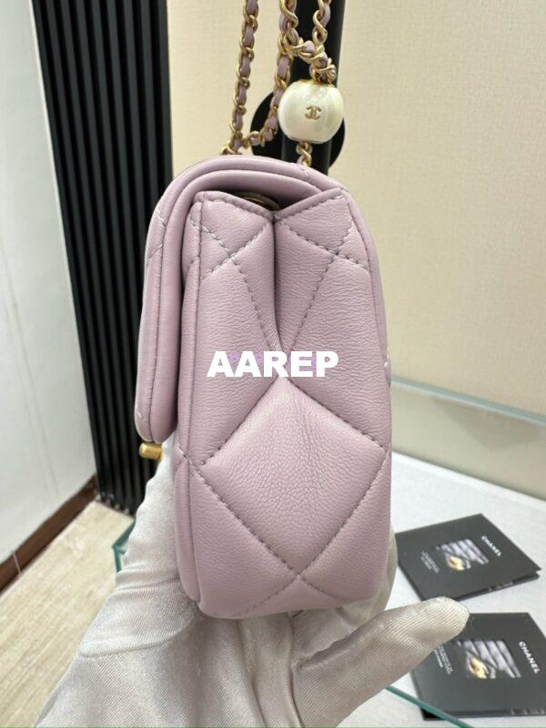 Replica Chanel Lambskin Small Flap Bag with Pearl Charm Chain AS4861 Lilac 10