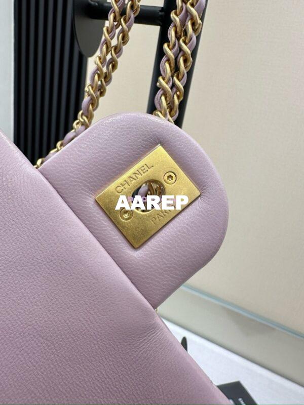 Replica Chanel Lambskin Small Flap Bag with Pearl Charm Chain AS4861 Lilac 12