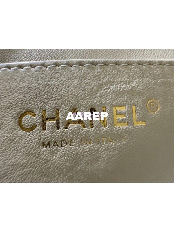 Replica Chanel Lambskin Small Flap Bag with Pearl Charm Chain AS4861 Grey 16