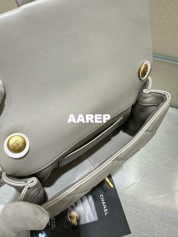 Replica Chanel Lambskin Small Flap Bag with Pearl Charm Chain AS4861 Grey 18