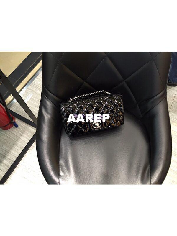 Replica Chanel Quilted Small Classic Flap Bag 20cm Patent Calfskin Black 2