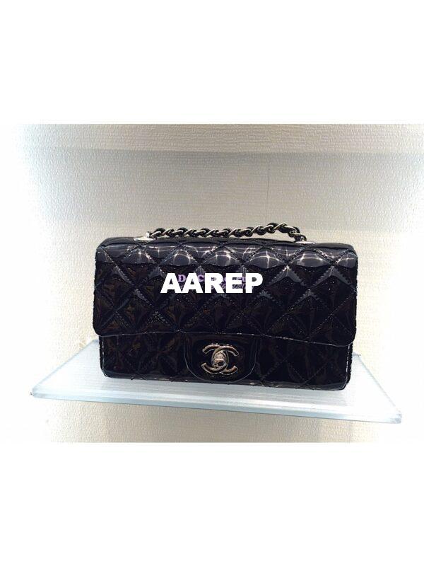 Replica Chanel Quilted Small Classic Flap Bag 20cm Patent Calfskin Black 9