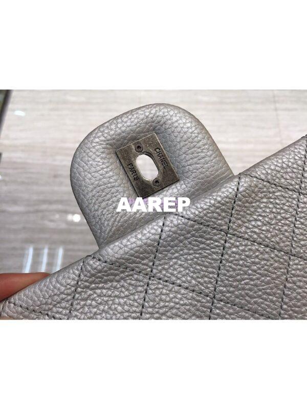 Replica Chanel XXL CF Classic Flap Bag Silver Metallic Calfskin 11