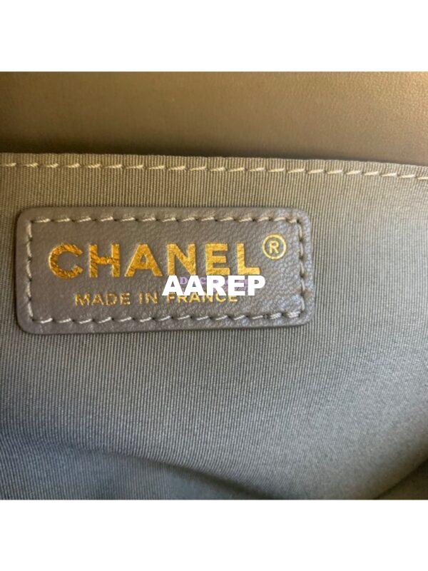 Replica Chanel Le boy Lambskin Grey Matte Gold Hardware 12