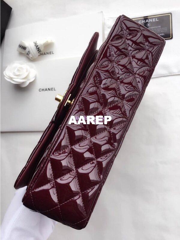 Replica Chanel Classic Flap Bag Quilted Patent Calfskin Wine 8
