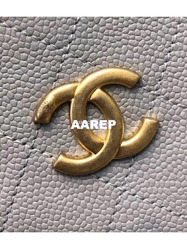 Replica Chanel Grained Calfskin Drawstring Bag AS0310 Grey 6