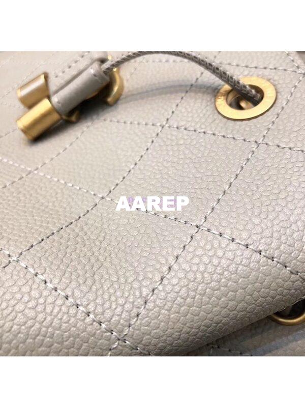 Replica Chanel Grained Calfskin Drawstring Bag AS0310 Grey 10