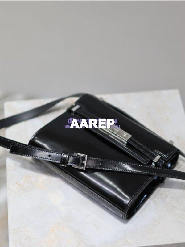 Replica Saint Laurent YSL Manhattan Small In Patent Leather with Silver Hardware 727766 5