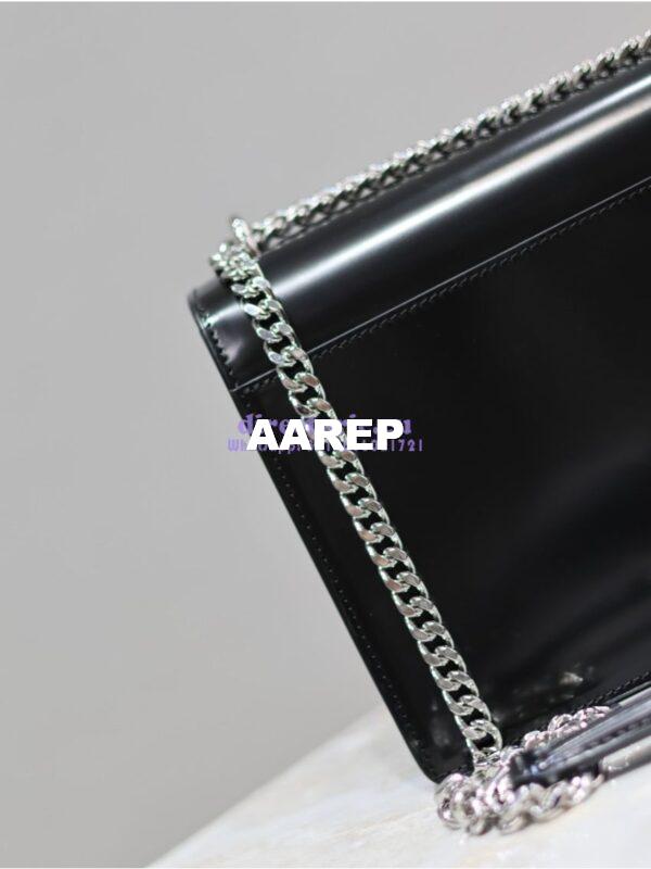 Replica YSL Saint Laurent Medium Sunset Satchel In Patent Leather 634723 Black 11