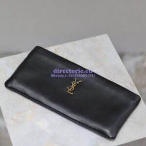 Replica Saint Laurent YSL Calypso Long Pouch In Lambskin 774062 Black 2