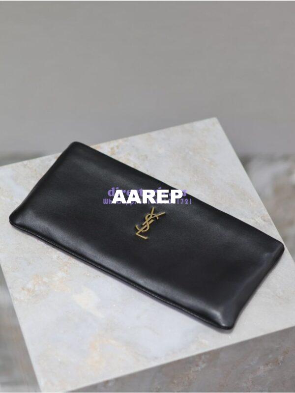 Replica Saint Laurent YSL Calypso Long Pouch In Lambskin 774062 Black 4