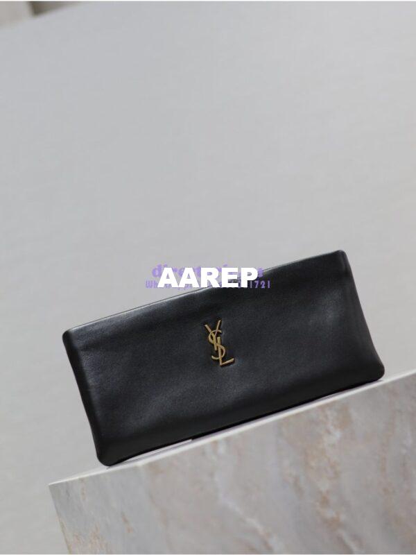 Replica Saint Laurent YSL Calypso Long Pouch In Lambskin 774062 Black 5