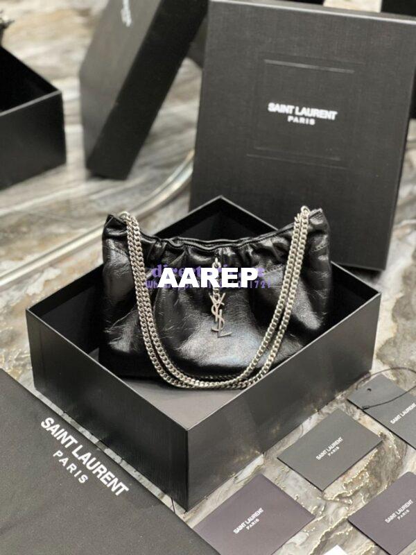 Replica YSL Saint Laurent Pac Pac Ruched Hobo bag 681632 Black 3