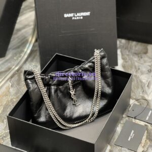 Replica YSL Saint Laurent Pac Pac Ruched Hobo bag 681632 Black 2