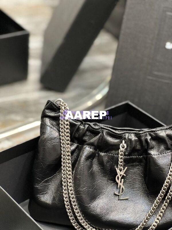 Replica YSL Saint Laurent Pac Pac Ruched Hobo bag 681632 Black 7