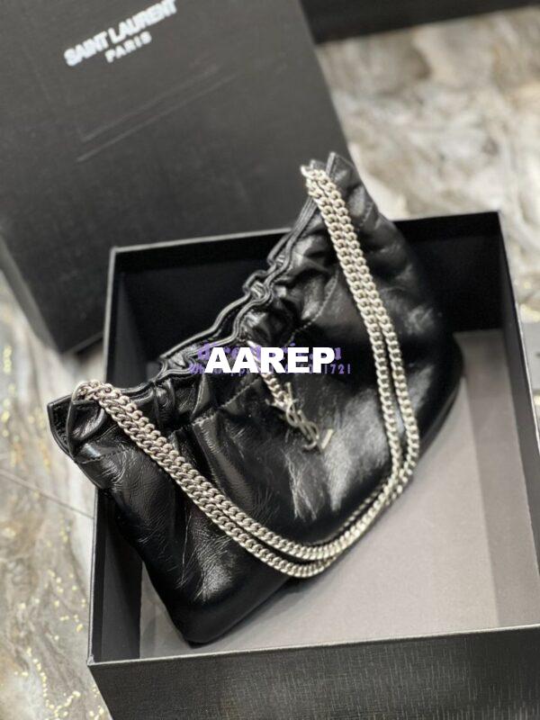 Replica YSL Saint Laurent Pac Pac Ruched Hobo bag 681632 Black 9