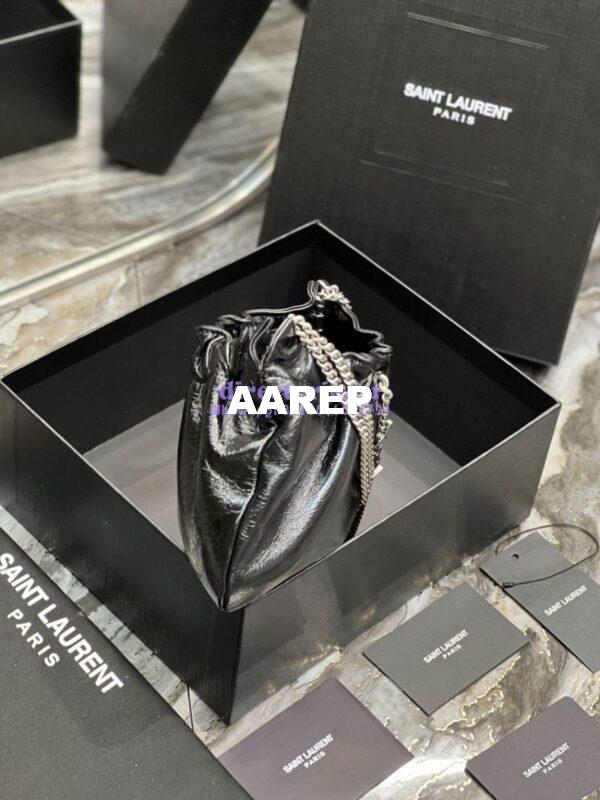 Replica YSL Saint Laurent Pac Pac Ruched Hobo bag 681632 Black 10