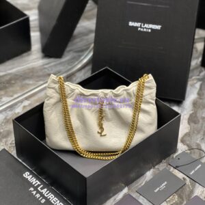 Replica YSL Saint Laurent Pac Pac Ruched Hobo bag 681632 Creme