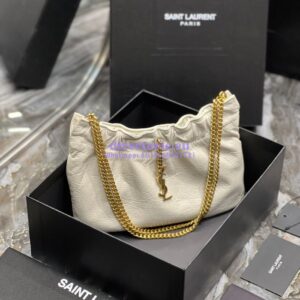 Replica YSL Saint Laurent Pac Pac Ruched Hobo bag 681632 Creme 2