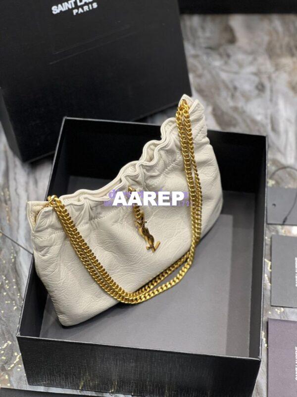 Replica YSL Saint Laurent Pac Pac Ruched Hobo bag 681632 Creme 6