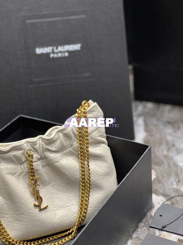 Replica YSL Saint Laurent Pac Pac Ruched Hobo bag 681632 Creme 7
