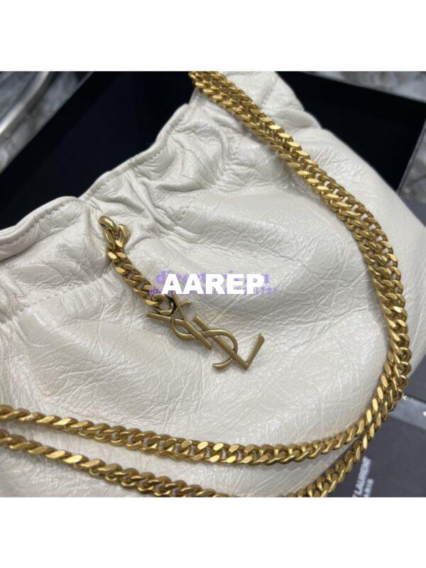 Replica YSL Saint Laurent Pac Pac Ruched Hobo bag 681632 Creme 8