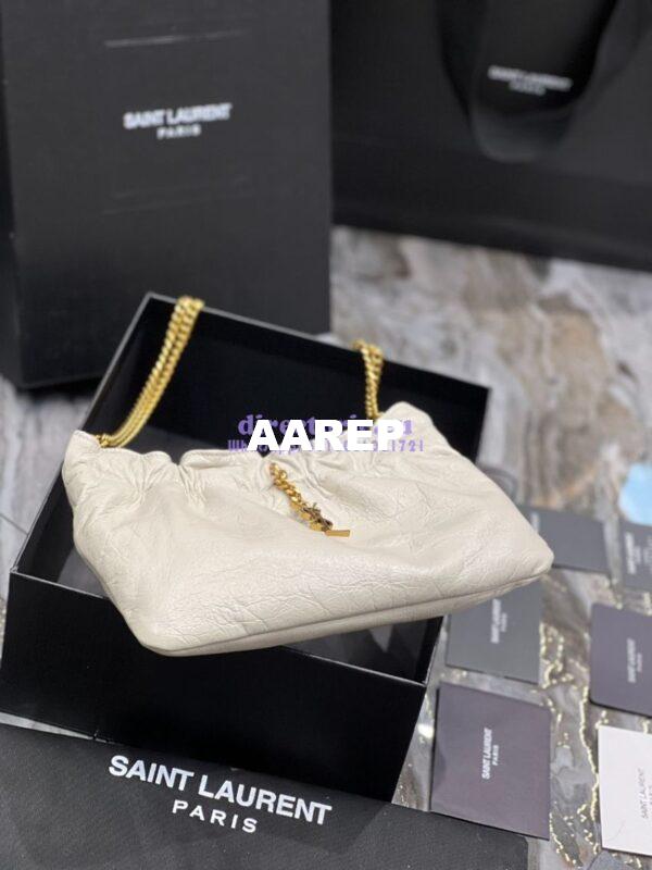 Replica YSL Saint Laurent Pac Pac Ruched Hobo bag 681632 Creme 11